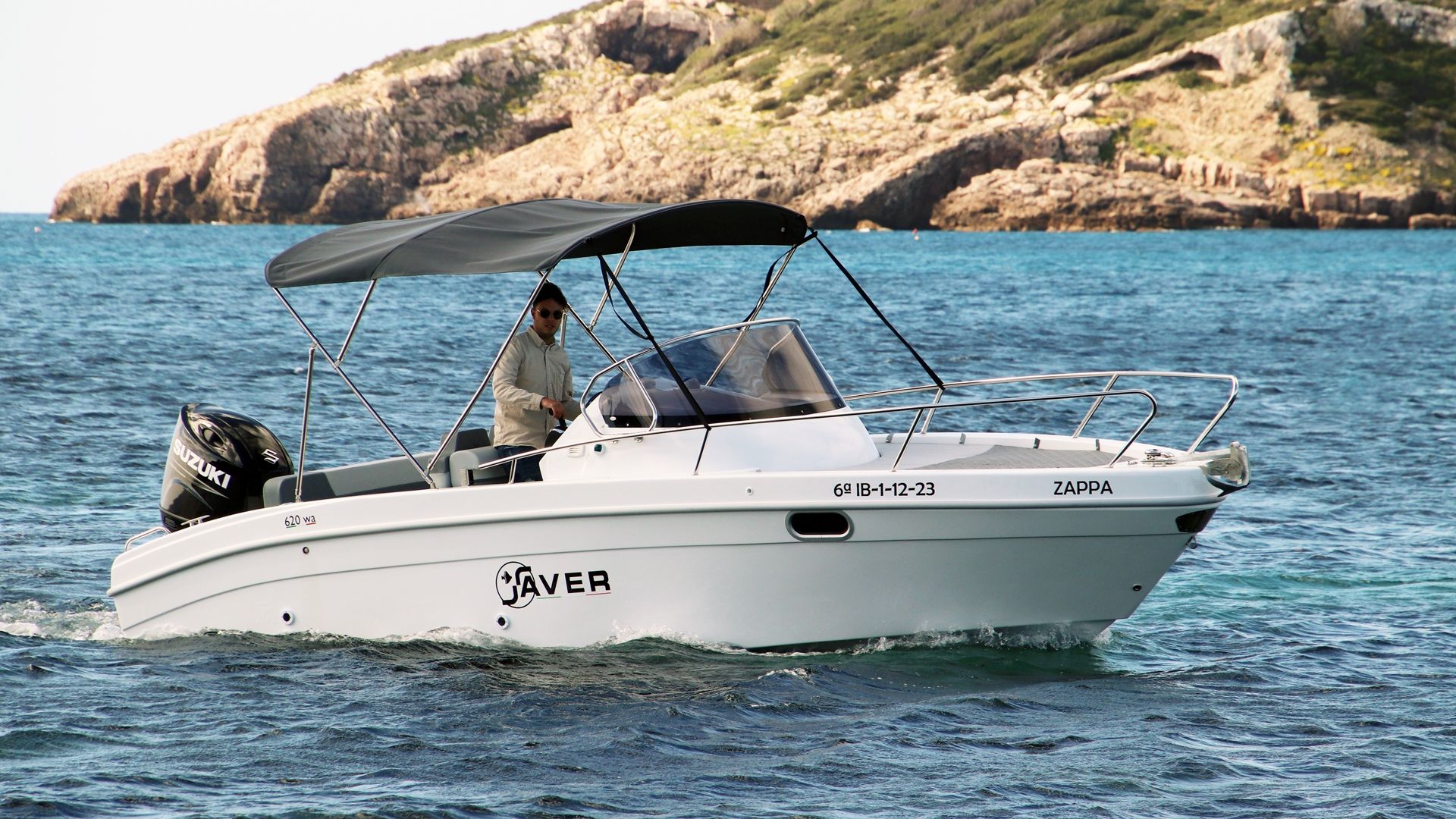 Saver 660 WA cruising in the turquoise waters of Ibiza